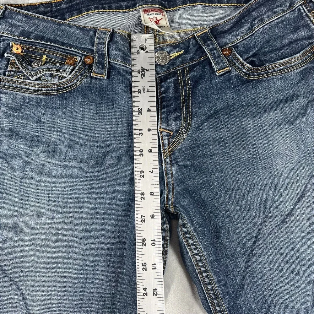 True Religion Joey Jeans Womens 32 Bootcut Flap Pocket Y2K USA Made Medium Wash